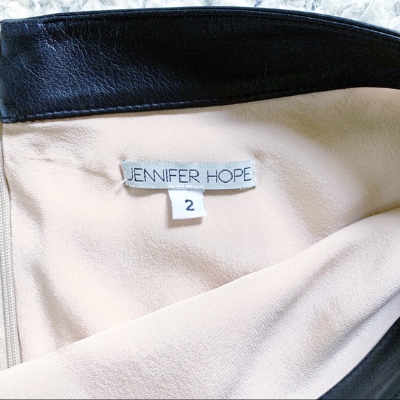 Jennifer Hope Nude Silk & Leather Mini Skirt NWOT - Picture 6 of 6
